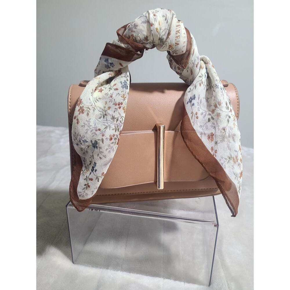 Lauren Ralph Lauren Silk Floral Hand Rolled Scarf Vintage Neutral